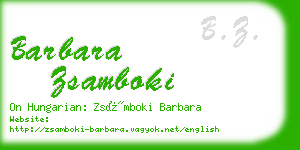 barbara zsamboki business card